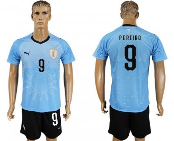 Uruguay #9 PEREIRO Home 2018 FIFA World Cup Soccer Jersey