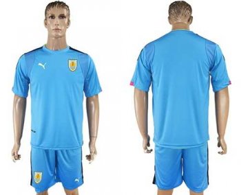 Uruguay Blank Blue Goalkeeper Soccer Country Jersey