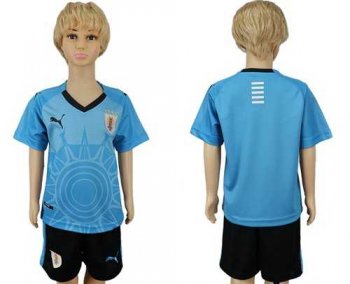 Uruguay Blank Home Kid Soccer Country Jersey