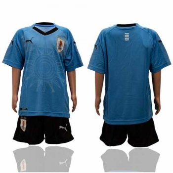 Uruguay Blank Home Kid Soccer Country Jersey