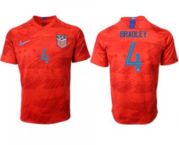 USA #4 Bradley Away Soccer Country Jersey