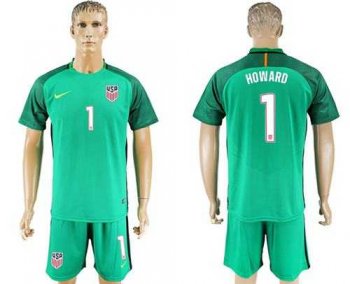 USA #1 Howard Green Goalkeeper Soccer Country Jersey