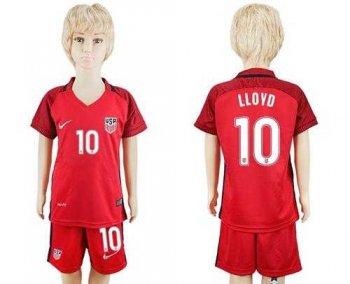 USA #10 LLOYD Away Kid Soccer Country Jersey