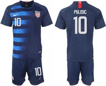 USA #10 Pulisic Away Soccer Country Jersey