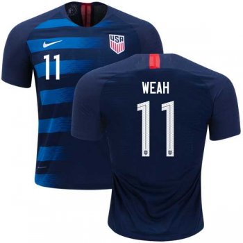 USA #11 Weah Away Soccer Country Jersey