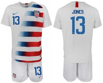 USA #13 Jones Home Soccer Country Jersey