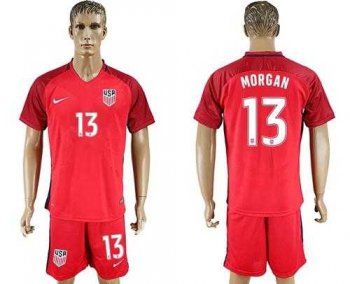 USA #13 Morgan Away Soccer Country Jersey