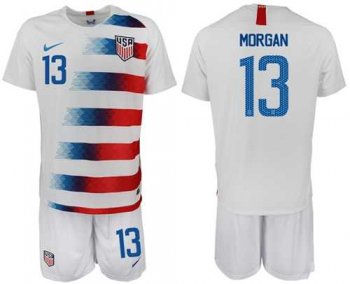 USA #13 Morgan Home Soccer Country Jersey