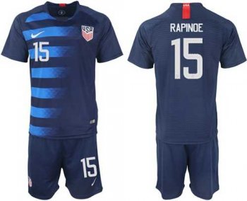 USA #15 Rapinoe Away Soccer Country Jersey