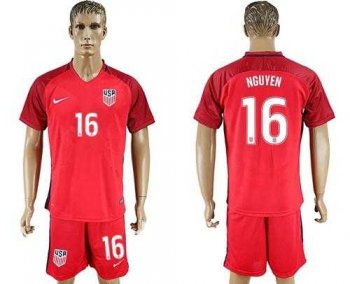 USA #16 Nguyen Away Soccer Country Jersey