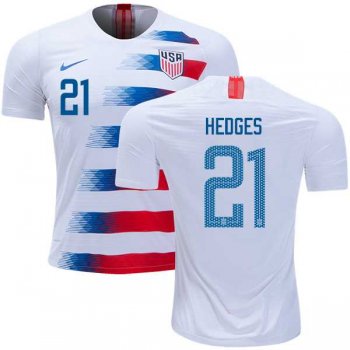 USA #21 Hedges Home Soccer Country Jersey