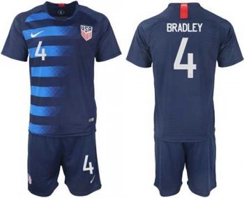 USA #4 Bradley Away Soccer Country Jersey