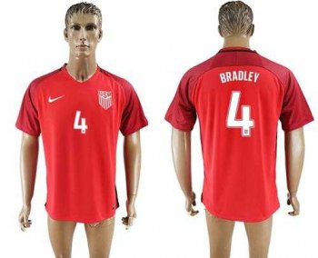 USA #4 Bradley Away Soccer Country Jersey