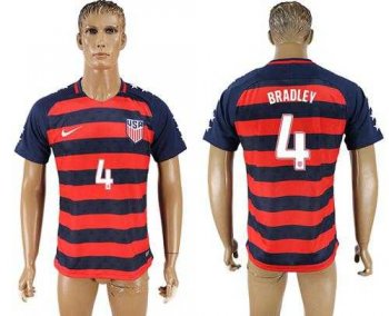 USA #4 Bradley Away Soccer Country Jersey