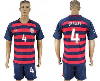 USA #4 Bradley Away Soccer Country Jersey