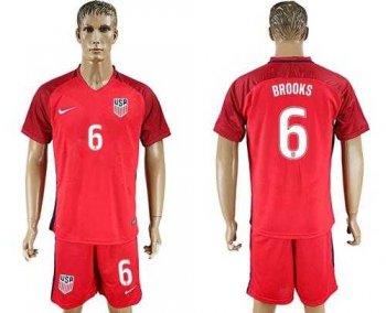 USA #6 Brooks Away Soccer Country Jersey