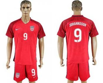 USA #9 Johannsson Away Soccer Country Jersey