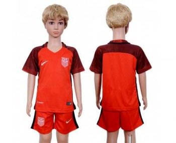 USA Blank Away Kid Soccer Country Jersey