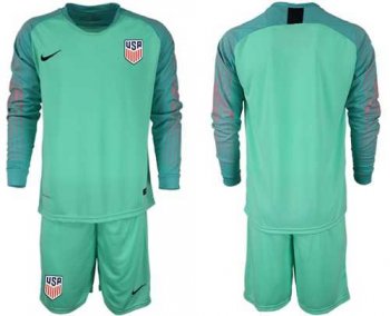 USA Blank Green Long Sleeves Goalkeeper Soccer Country Jersey