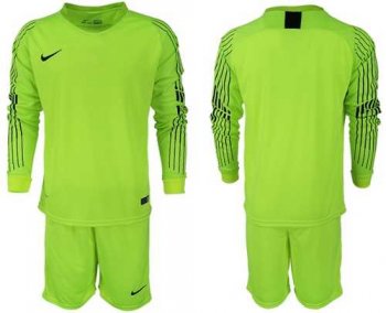 USA Blank Shiny Green Goalkeeper Long Sleeves Soccer Country Jersey