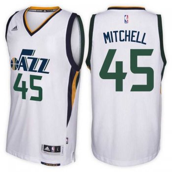 Utah Jazz #45 Donovan Mitchell Home White New Swingman Stitched NBA Jersey