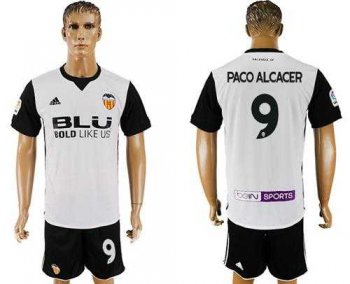 Valencia #9 Paco Alcacer Home Soccer Club Jersey