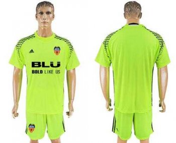 Valencia Blank Shiny Green Goalkeeper Soccer Club Jersey