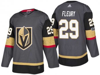 Vegas Golden Knights #29 Marc-Andre Fleury Steel Grey 2017-2018 Season Stitched NHL Jersey