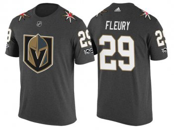 Vegas Golden Knights #29 Marc-Andre Steel Gray Fleury 2017 Fresh Team Commemorative T-shirt