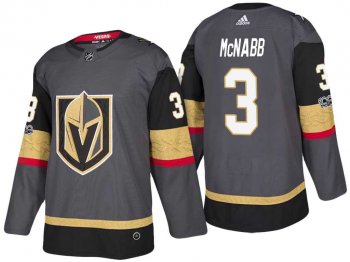 Vegas Golden Knights #3 Brayden McNabb Steel Grey 2017-2018 Season Stitched NHL Jersey