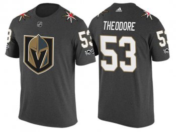 Vegas Golden Knights #53 Shea Theodore Steel Gray 2017 Fresh Team Commemorative T-shirt