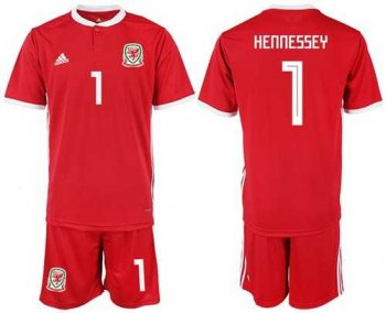 Wales #1 Hennessey Red Home Soccer Club Jersey