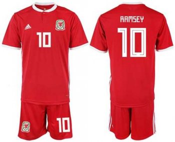 Wales #10 Ramsey Red Home Soccer Club Jersey