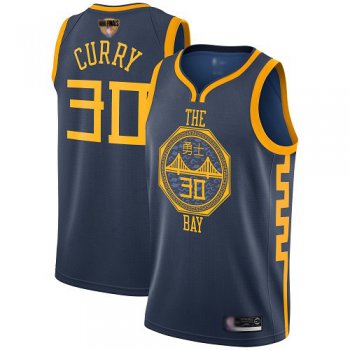 Warriors #30 Stephen Curry Navy 2019 Finals Bound Basketball Swingman City Edition 2018/19 Jersey