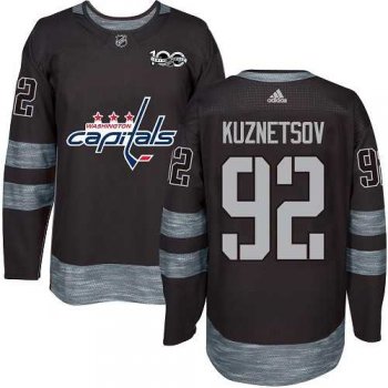 Washington Capitals #92 Evgeny Kuznetsov Black 1917-2017 100th Anniversary Stitched NHL Jersey