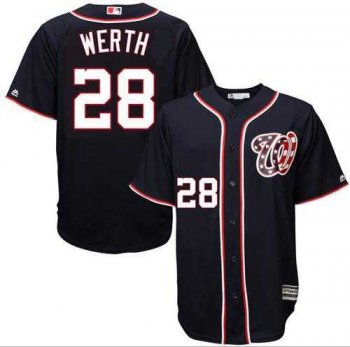 Washington Nationals #28 Jayson Werth Navy Blue New Cool Base Stitched MLB Jersey