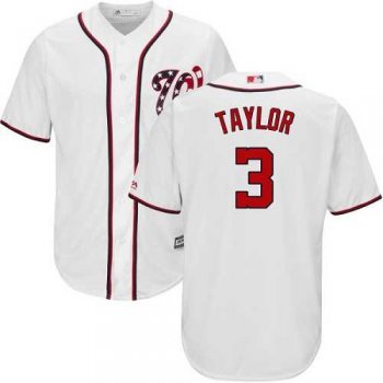 Washington Nationals #3 Michael Taylor White New Cool Base Stitched MLB Jersey