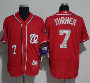 Washington Nationals #7 Trea Turner Red 2017 Spring Training Cool Base Stitched MLB Jersey