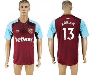 West Ham United #13 Adrian Home Soccer Club Jersey