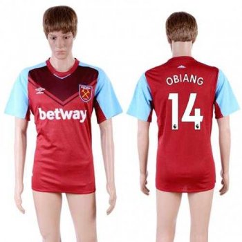 West Ham United #14 Obiang Home Soccer Club Jersey