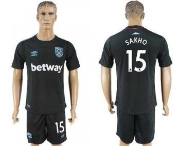 West Ham United #15 Sakho Away Soccer Club Jersey