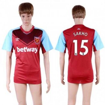 West Ham United #15 Sakho Home Soccer Club Jersey