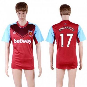 West Ham United #17 Chicharito Home Soccer Club Jersey