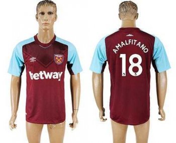 West Ham United #18 Amalfitano Home Soccer Club Jersey