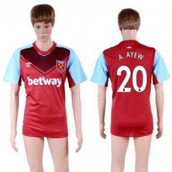 West Ham United #20 A.Ayew Home Soccer Club Jersey