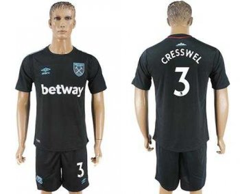 West Ham United #3 Cresswell Away Soccer Club Jersey