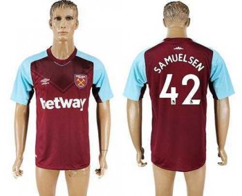 West Ham United #42 Samuelsen Home Soccer Club Jersey