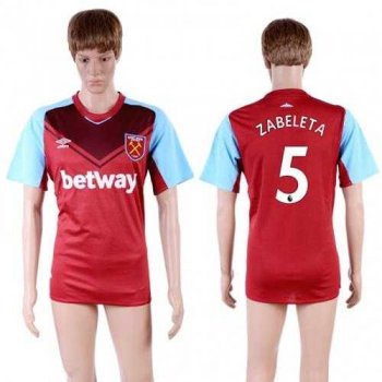 West Ham United #5 Zabeleta Home Soccer Club Jersey