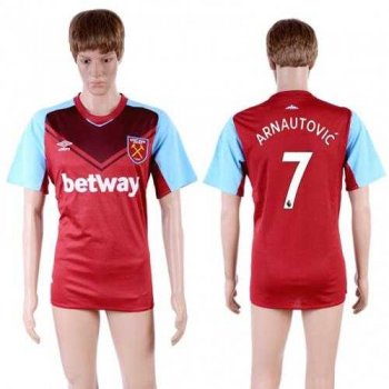 West Ham United #7 Arnautovic Home Soccer Club Jersey