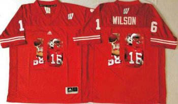 Wisconsin Badgers #16 Russell Wilson Red Player Fashion Stitched NCAA Jersey